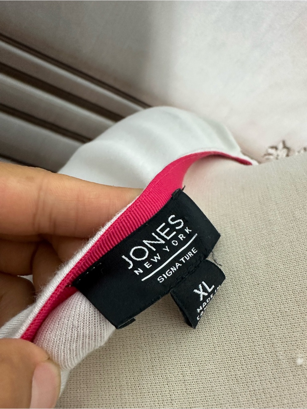 Jones New York Navy and White Striped Boatneck Top - Picture 6 of 7